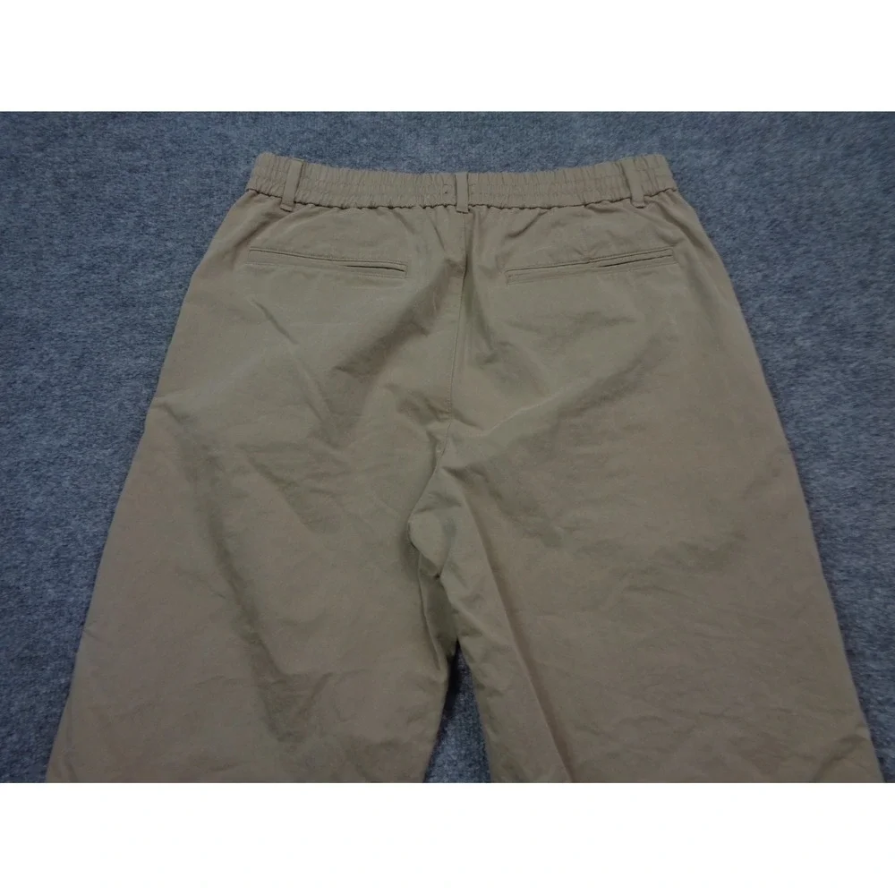 Madewell Stretch Pant Size M Khaki Tan Drawstring Wide Leg Relaxed Comfort